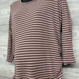 Scoop Neck Ribbed Shirt Stripes XL