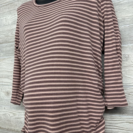Scoop Neck Ribbed Shirt Stripes XL