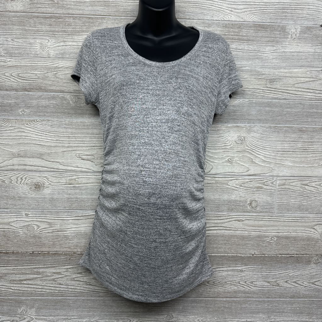 LS Ruched Hacci Shirt Heathered Medium