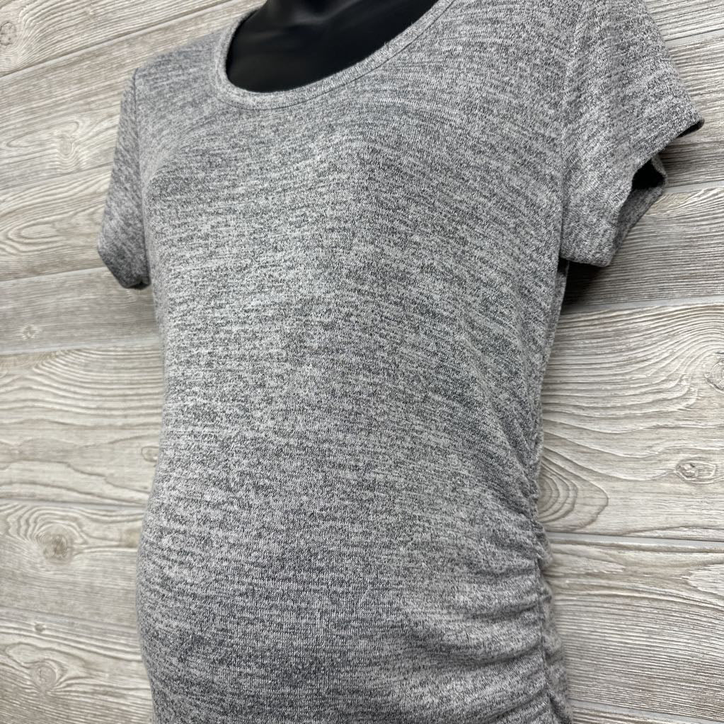LS Ruched Hacci Shirt Heathered Medium