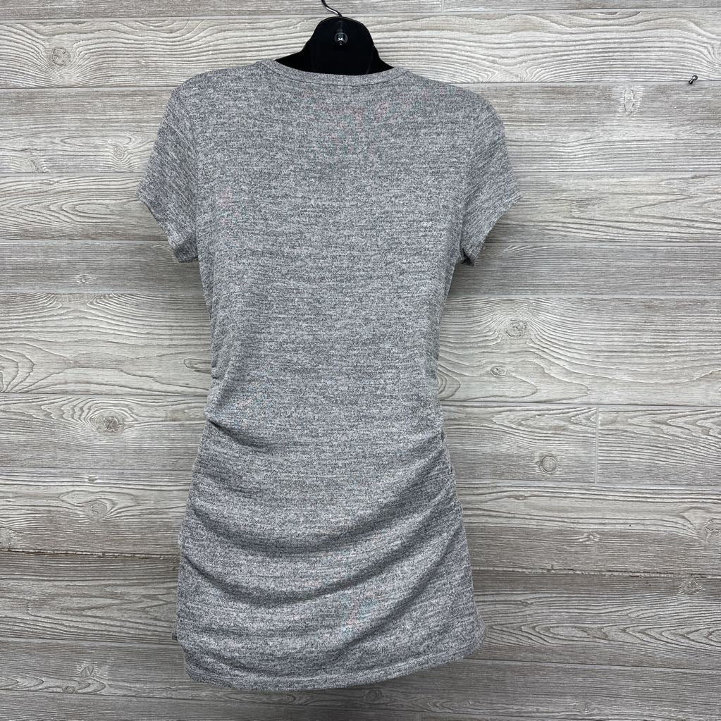 LS Ruched Hacci Shirt Heathered Medium