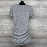 LS Ruched Hacci Shirt Heathered Medium