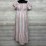 Off The Shoulder Maxi Dress Stripes Medium