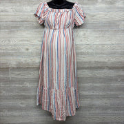 Off The Shoulder Maxi Dress Stripes Medium