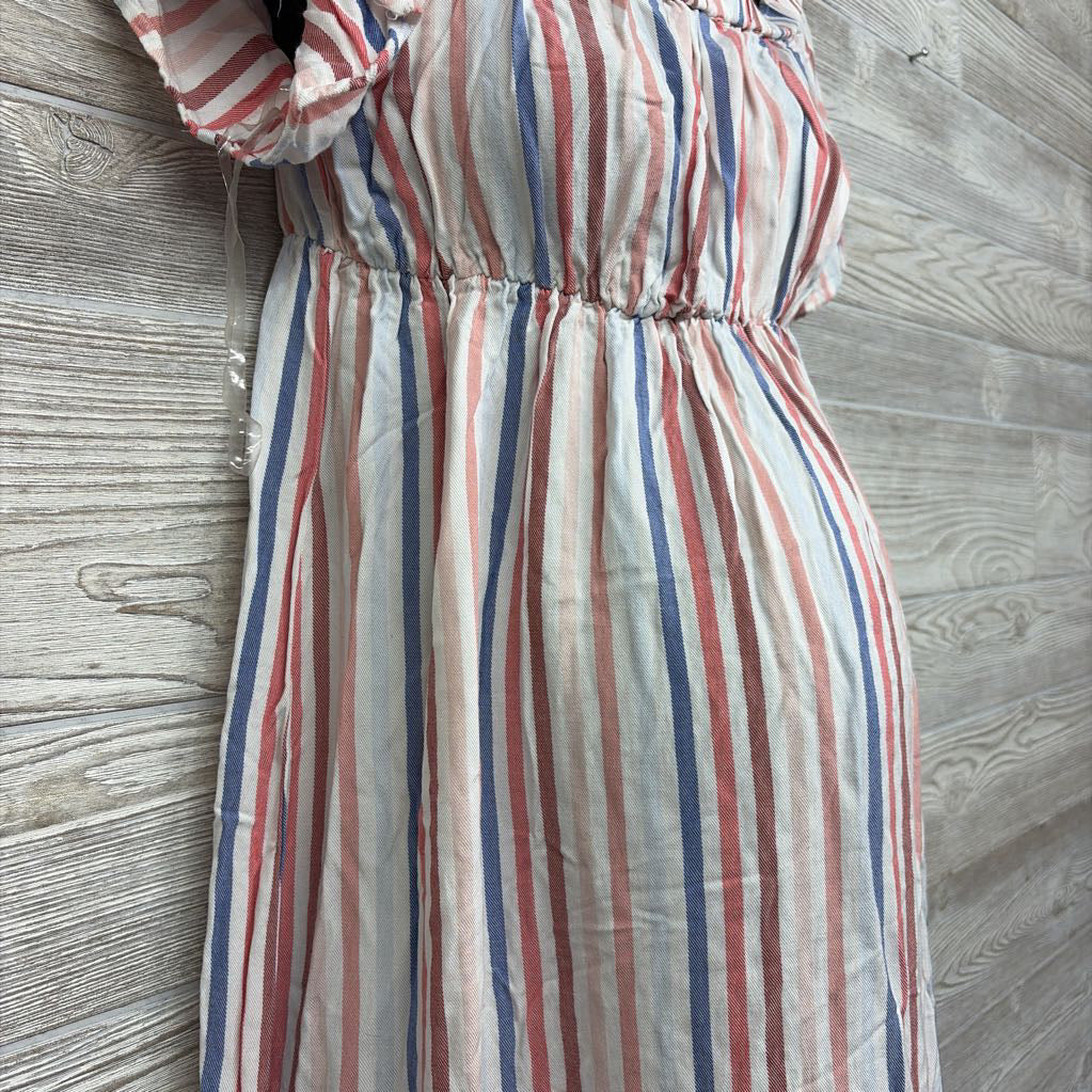 Off The Shoulder Maxi Dress Stripes Medium