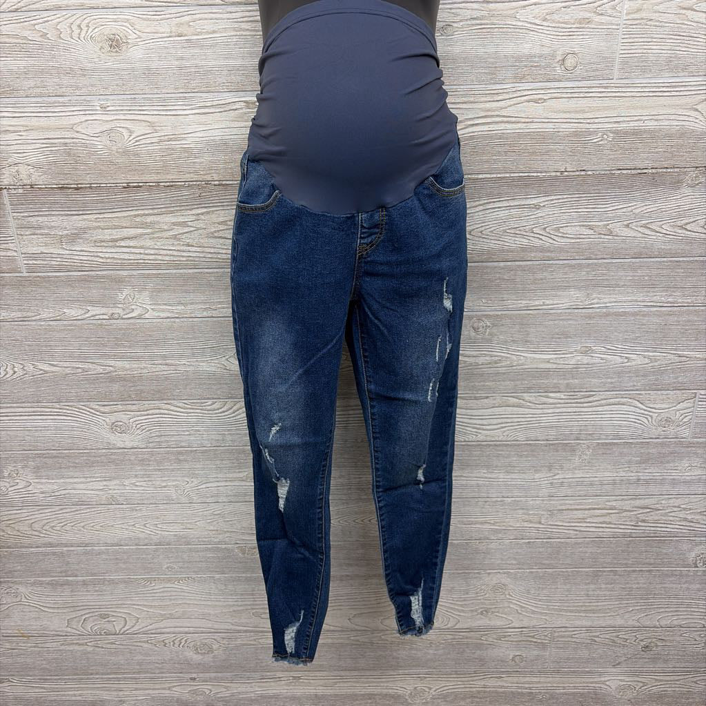 Full Panel Distressed Skinny Jeans Large