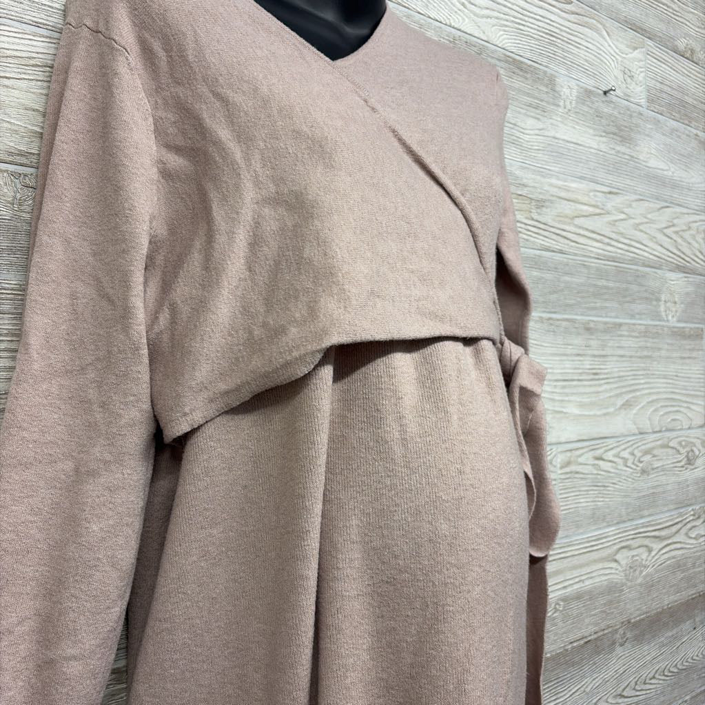 Wrap Midi Sweater Dress Large