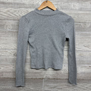 Faux Leather Jumper & LS Ribbed Mock Neck Shirt Shimmer 10-12
