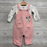 Quilted Overalls & LS Bodysuit Minnie Mouse Suns 6-9M