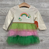 NEW LS Tutu Dress Shamrock Rainbow 12M