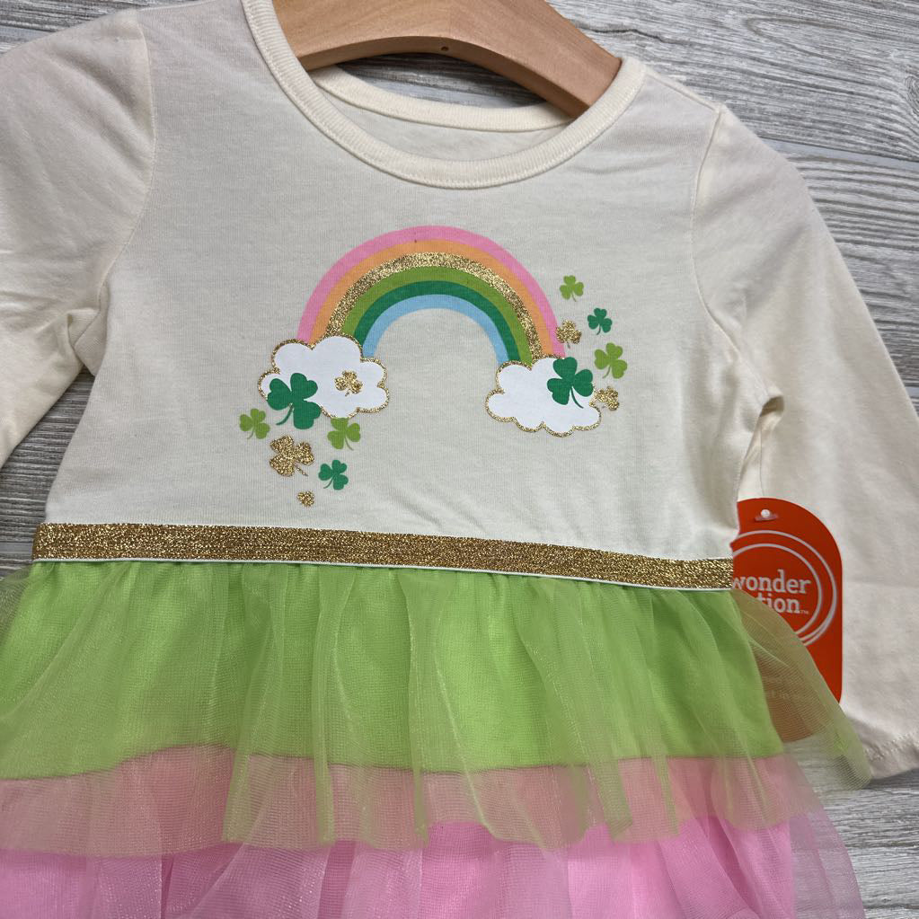 NEW LS Tutu Dress Shamrock Rainbow 12M