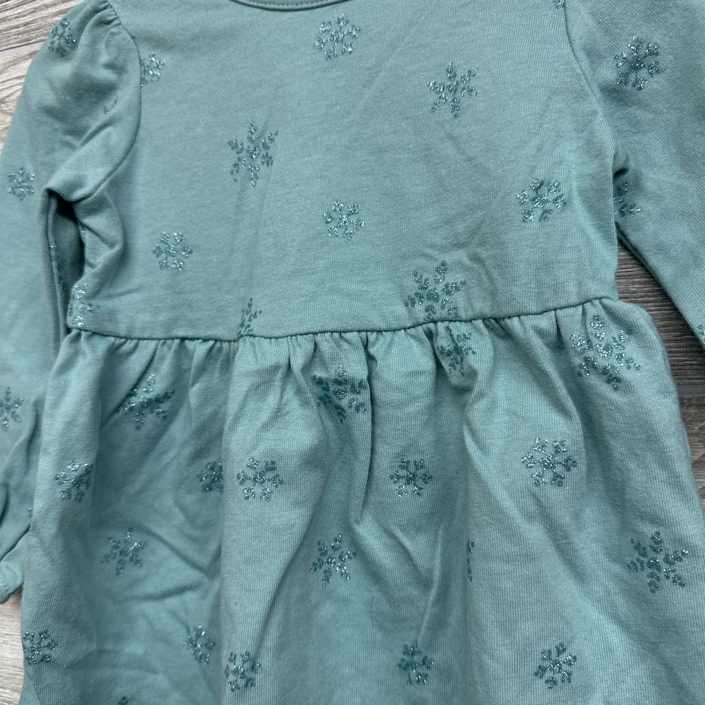 NEW LS Dress Glitter Snowflakes 12M
