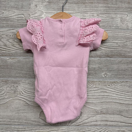 Ribbed Eyelet Flutter Bodysuit 12M