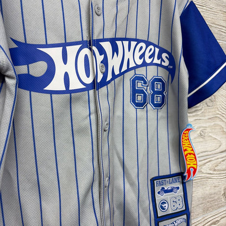 NEW Mesh Button Up Jersey Stripeds 6-7