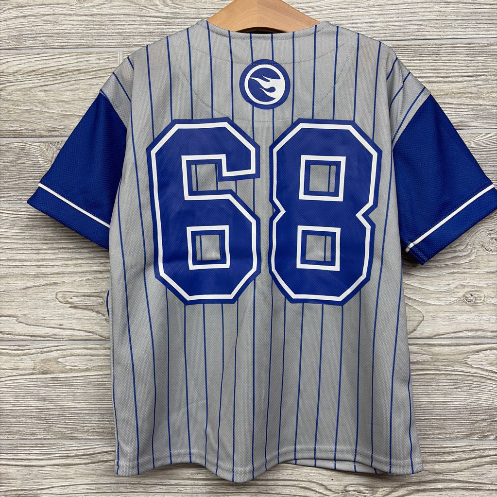 NEW Mesh Button Up Jersey Stripeds 6-7