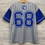 NEW Mesh Button Up Jersey Stripeds 6-7