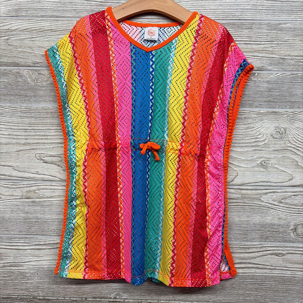 Swim Cover Pom Trim Stripes 5T