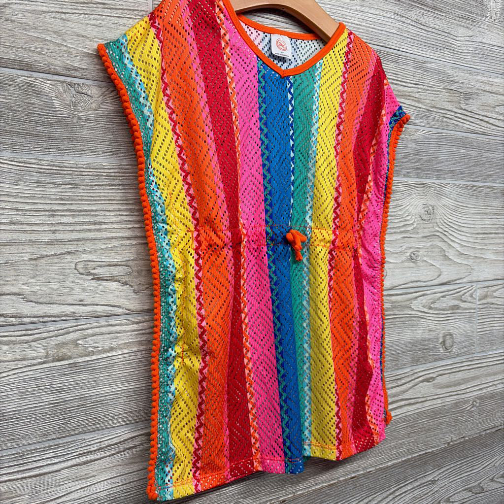 Swim Cover Pom Trim Stripes 5T