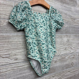Puff Sleeve Swimsuit Flowers 3T