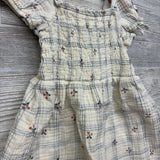 Smocked Puff Sleeve Plaid Dress Cherries 4T