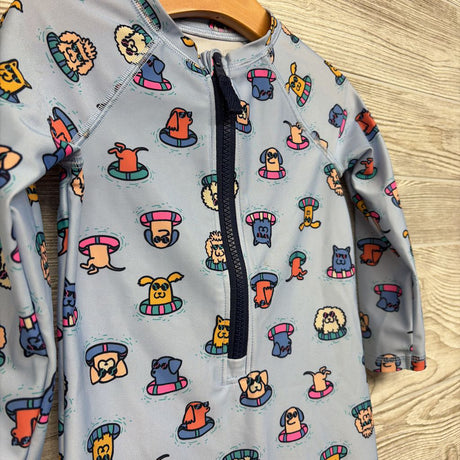 LS Zip Up Swimsuit Dogs 3T