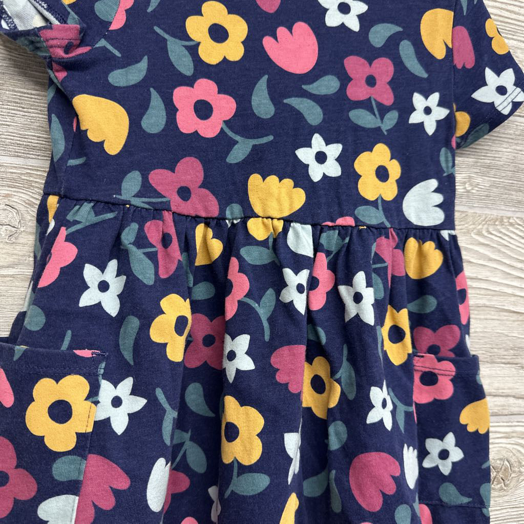 Jersey Dress Flowers 4T
