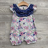 Flutter Sleeve Romper Flowers 9-12M