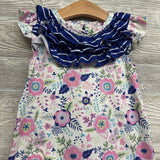 Flutter Sleeve Romper Flowers 9-12M