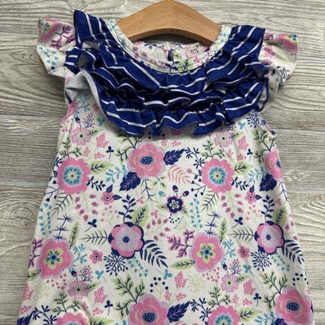 Flutter Sleeve Romper Flowers 9-12M