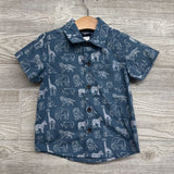 Button Up Shirt Tigers Lions Rhinos 3T