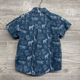 Button Up Shirt Tigers Lions Rhinos 3T