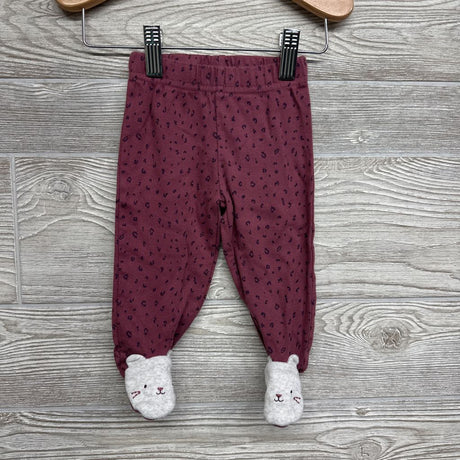 LS Side Snap Bodysuit & Footed Pants Animal Print 6M