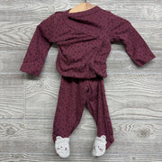 LS Side Snap Bodysuit & Footed Pants Animal Print 6M