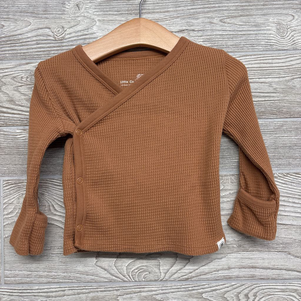 LS Waffle Knit Side Snap Shirt & Footed Pants 9M