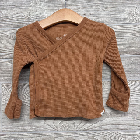 LS Waffle Knit Side Snap Shirt & Footed Pants 9M