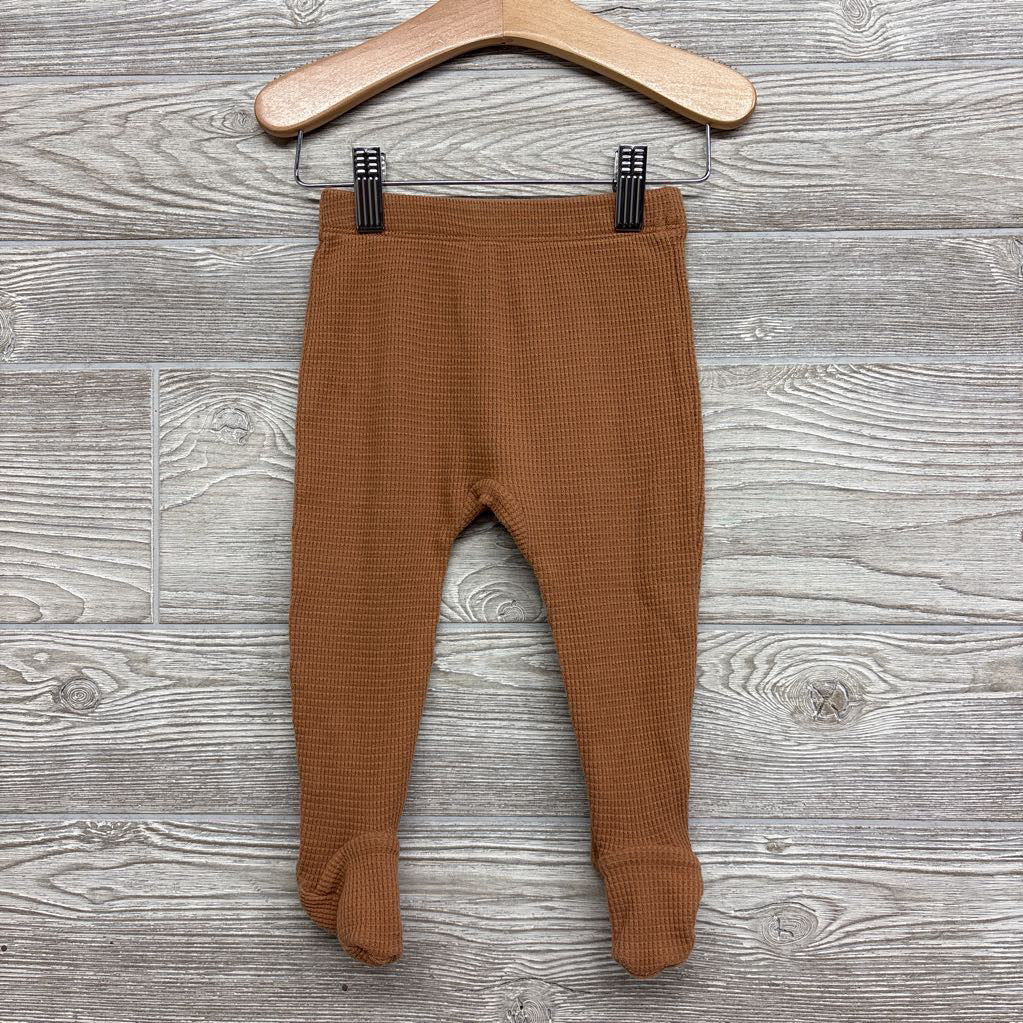 LS Waffle Knit Side Snap Shirt & Footed Pants 9M