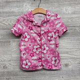 2 Pc Button Up PJs Flowers 5T