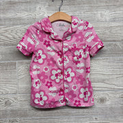 2 Pc Button Up PJs Flowers 5T