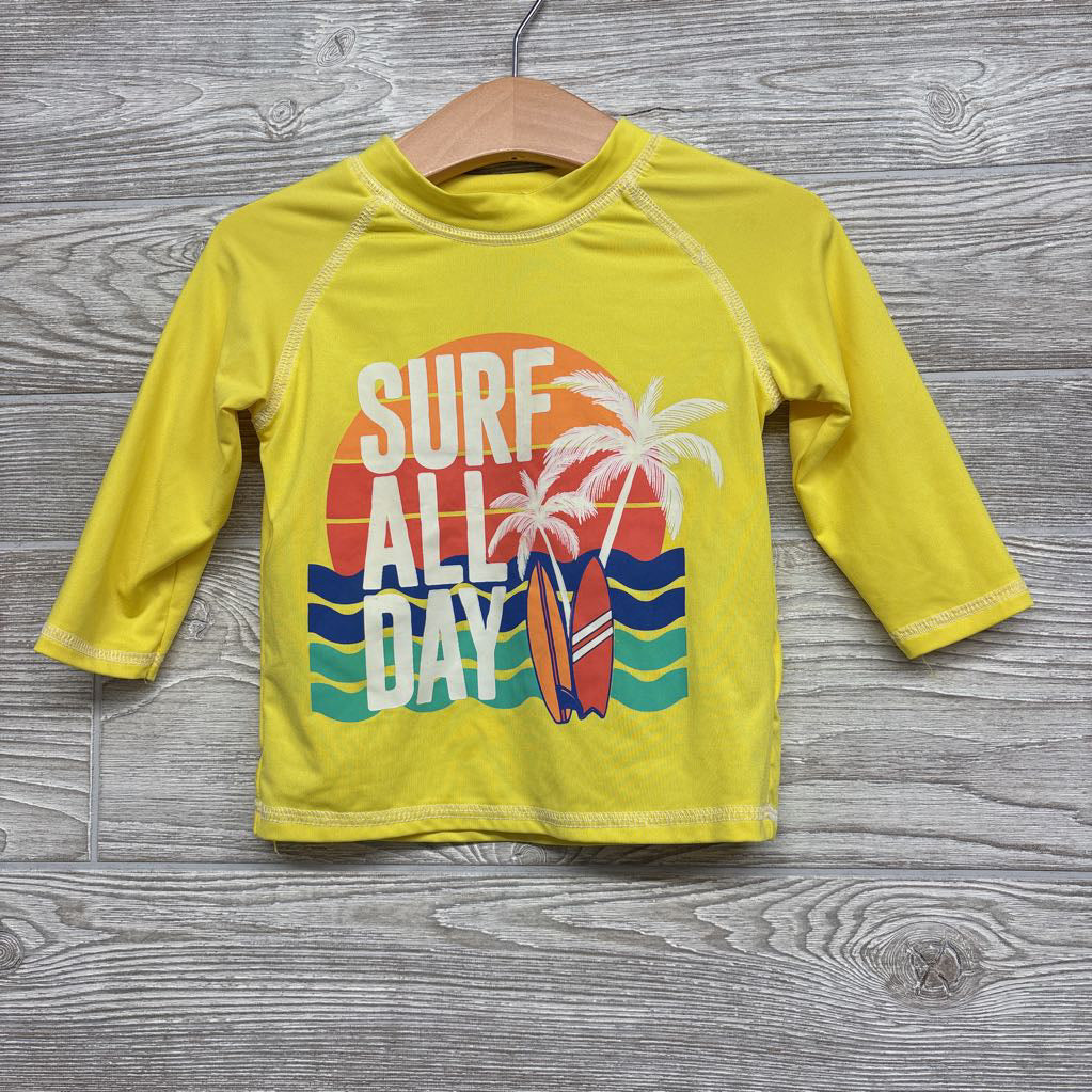LS Rash Guard Surf All Day & Swim Trunks Stripes 12M