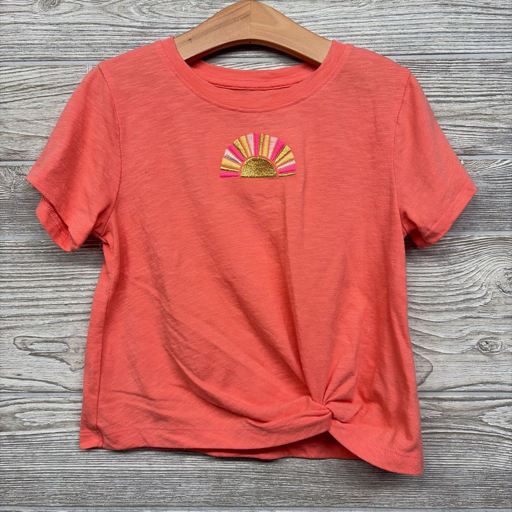 Front Knot Shirt Embroidered Sun 4-5