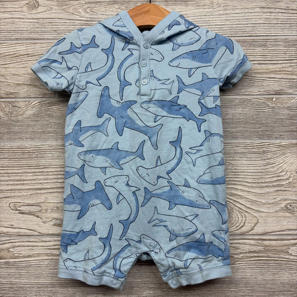 Shorty Romper W/ Hood Sharks 9M