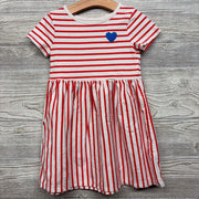 Jersey Dress Stripes Heart 5T