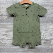 Waffle Knit Henley Shorty Romper Monkeys Bananas 9M