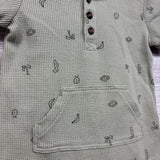 Waffle Knit Henley Shorty Romper Monkeys Bananas 9M