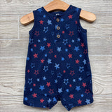 Tank Henley Shorty Romper Stars 9M