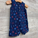 Tank Henley Shorty Romper Stars 9M