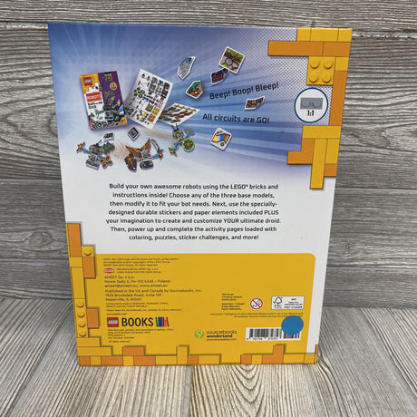 Lego Robots Build And Stick Hardcover Book *