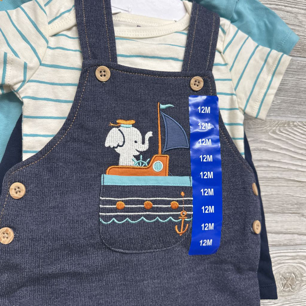 NEW Shortalls Elephant, Shirts Stripes, Shirt Sailboats & French Terry Shorts 12M