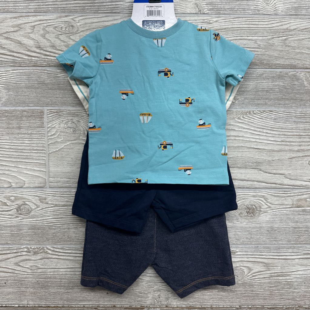 NEW Shortalls Elephant, Shirts Stripes, Shirt Sailboats & French Terry Shorts 12M