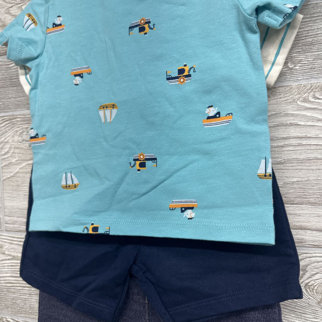 NEW Shortalls Elephant, Shirts Stripes, Shirt Sailboats & French Terry Shorts 12M